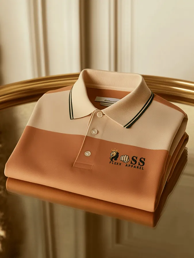 Premium Two-Tone Designer Polo T-Shirt - Luxury Cotton Stretch Polo for Men | Embroidered Logo | XS-6XL