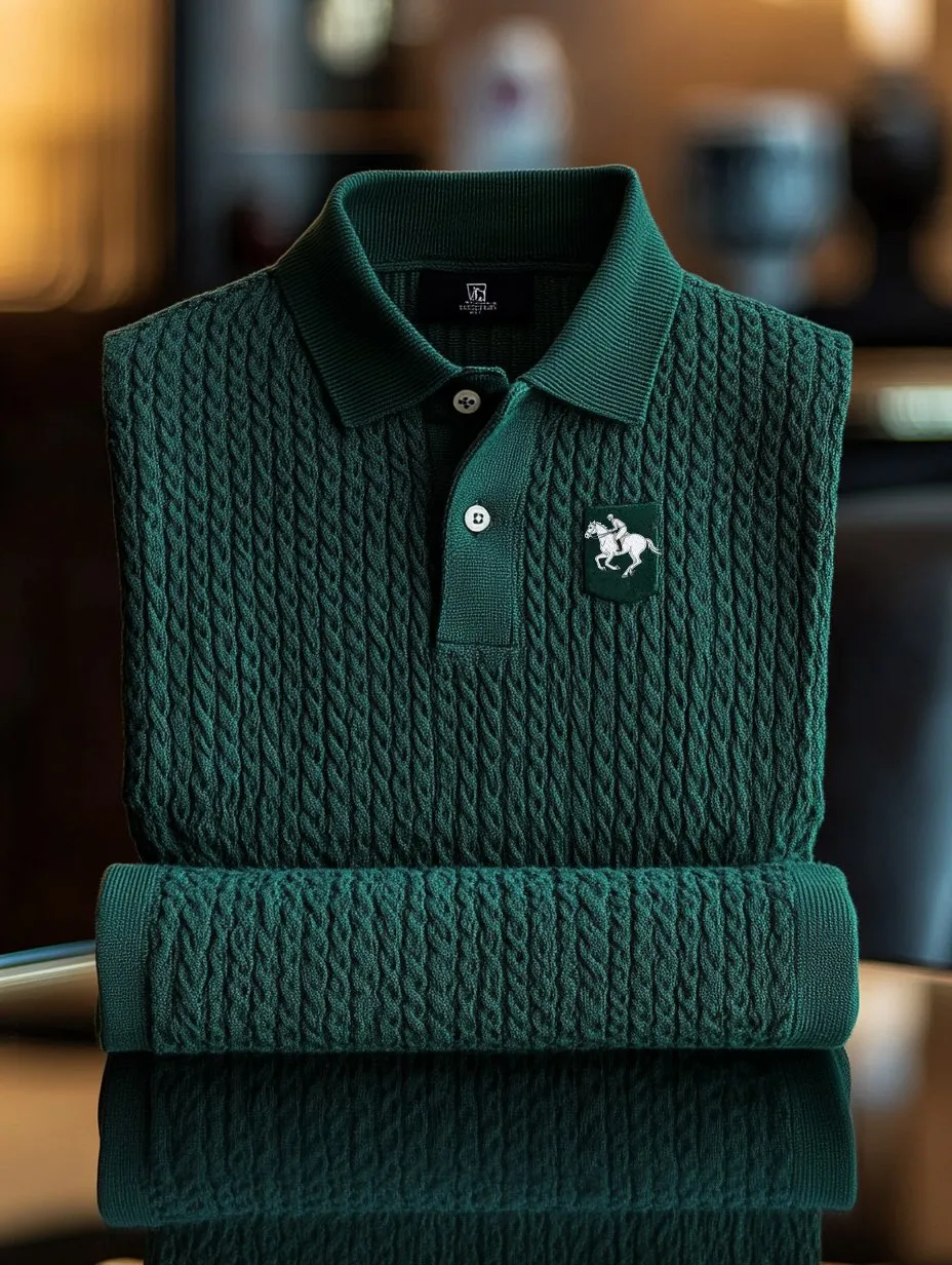 Premium Forest Green Knit Polo Shirt - Luxury Textured Designer Polo | Breathable Cotton Knit | XS-6XL